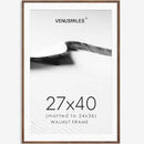 27x40 Poster Frame Natural Solid Walnut Photo Frames with 24x36 Removable Mat Wall Hanging Large Handcrafted Frame with HD Plexiglass Wall and Tabletop Display Large Picture Frame by CozyNest Decor