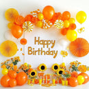 RUBFAC 129pcs Orange Balloons Different Sizes 18/12/10/5 Inches, Burnt Orange Fall Balloon Arch Kit Garland for Halloween Thanksgiving Party Baby Shower Birthday Decoration by TinyTreasures Baby Boutique