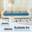 Couch Cushion Covers Individual Large Super Stretch Chenille (Softer Version) Sofa Cushion Covers, Armrest Cover Couch Slipcovers Furniture Protector (2PC, Blue) by CozyNest Decor