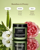 M&SENSE Bamboo Peony Scented Candle, 11.6oz Aromatherapy Jar Candle, 70 Hour Burn Time, Natural Soy Wax Blend, Stress Relief, Home Fragrance by CozyNest Decor