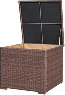 Super Patio Wicker Outdoor Patio Storage Box Waterproof, Rattan Storage Bin Deck Box for Cushions, Garden Tools, 88 Gallon, Brown by CozyNest Decor