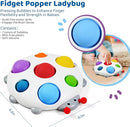 LiKee Fidget Popper Sensory Baby Toys for 10+ Months, Push and Popping Busy Board, Montessori Toys for 1+ Years Old, Airplane Car Travel Toy for Toddlers 1-3 Stress Relief (Ladybug) by TinyTreasures Baby Boutique