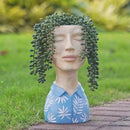 DiliComing Face Planter Pot Head Planter - Unique Planters Resin Male Bust Outdoor Planter Blue Head Planters for Indoor Plants Flower Pot Planter with Face Cute Plant Pots 5 x 6 x 10.5 Inch by GreenHaven Gardens
