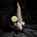12 Inch Solar Garden Gnome Statue Clearance with Sunflower and Bird's Nest Light – Outdoor High Hat Gnome Sculpture Outdoor Statue for Patio and Garden Decor – Figurine Gift for Gnome Lovers by GreenHaven Gardens