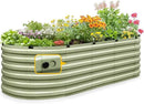 KING BIRD Raised Garden Bed Kit 2025 Upgraded Quick-Setup Galvanized Planter Garden Box Outdoor for Gardening, Vegetables, Flowers, 94x36x23 in, Olive Green by GreenHaven Gardens