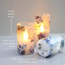 Floral Flameless Candles Decorative Battery Operated with Remote Hydrangea Flowers Romantic Lovers Flickering Pillar Candles for Wedding Tray Centerpiece Home Decor by GreenHaven Gardens