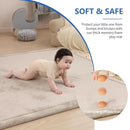Baby Play Mat for Floor,1.3" Thick Memory Foam Tummy Time Mat for Toddlers,Infants,Kids,Water-Repellent Soft Nursery Rug,Extra Large Non Slip for Crawling&Yoga,Tatami Style for Living Room(Beige) by TinyTreasures Baby Boutique
