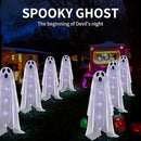 Halloween Decorations Solar Garden Lights Outdoor,6PACKS Halloween Ghost Decorations Lights with Scary Party Gifts Decor,Solar Scary Ghost Path Lights for Halloween Party Decor Cold White by GreenHaven Gardens