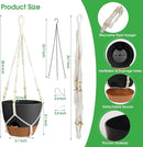 Hanging Planters for Indoor Outdoor Plants, 2 Pack Self Watering Hanging Pot with Drainage Holes, Removable Tray & 2 Kinds of Plant Hangers, 10'' Hanging Flower Pots for Home Garden Decor, Black by GreenHaven Gardens