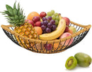 Vine Woven Iron Fruit Bowl, Metal Wire Fruit Basket, Vegetable Drain Basket, Storage Baskets for kitchen counter, countertop,Snacks, Candy, Bread,Cosmetics,Table decorative(10 x 2.95 Inches) by CozyNest Decor