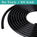 1" id - 50ft Black Vinyl Tubing Flexible PVC Tube Hybrid Hose Transfer Water Fuel Gas for Pond Fountain Garden Waterfall, Durable and Safe, with 2 Hose Clamps by GreenHaven Gardens