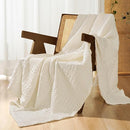 PHF 100% Cotton Waffle Weave Throw Blanket, Soft Lightweight Breathable Cozy Summer Throws for Couch Bed Sofa, Luxury Aesthetic Woven Blanket for Home Decor & Office, 50"x60", Ivory by CozyNest Decor