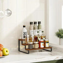 Giikin 3-Tier Spice Rack, 13.8 Inch Wood Step Shelf Countertop Spice Storage Holder, Kitchen Pantry Cabinet Organizer Cupboard for Spice Bottles, Jars, Seasonings, Baking Supplies, Metal Frame by CozyNest Decor