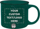 DISCOUNT PROMOS Custom Ceramic Campfire Coffee Mugs 13 oz. Set of 50, Personalized Bulk Pack - Perfect for Tea, Espresso, Cappuccino, Hot Cocoa - Green by TinyTreasures Baby Boutique