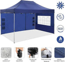 COBIZI 10x15 Pop up Canopy Heavy Duty Tent with 4 sidewalls Commercial Outdoor Canopy Event Tents All Season Wind & Waterproof Gazebo with Carry Bag, Dark Blue(Frame Thickened) by GreenHaven Gardens