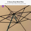 PURPLE LEAF 10' × 13' Patio Cantilever Umbrella with Base Outdoor Rectangle Adjustable Offset Umbrellas with 360-degree Rotation and 8 Heavy Duty Metal Ribs for Garden Deck Pool Beige by GreenHaven Gardens