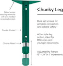 Factory Direct Partners FDP Rectangle Activity School and Classroom Kids Table (24 x 72 inch), Chunky Toddler Legs, Adjustable Table Height 15-24 inches - Maple Top and Green Edge by CozyNest Decor