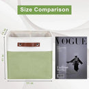 Collapsible Fabric Storage Cubes 11x11 Cube Storage Bins, 4 Pack Closet Baskets Box with Handles for Organizing, Shelf, Toys, Clothes, Home, Office, Nursery (Green&White) by CozyNest Decor