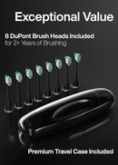 Aquasonic Black Series Ultra Whitening Toothbrush – ADA Accepted Electric Toothbrush- 8 Brush Heads & Travel Case – 40,000 VPM Electric Motor & Wireless Charging - 4 Modes w Smart Timer by CozyNest Decor