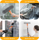 Window Cleaner Tool for Home, 59.5'' Squeegee Kit for Car Windshield, Shower Door, Mirror Cleaning, 2 in 1 Outdoor Glass Washer with Extension Pole by GreenHaven Gardens