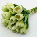 Buart Artificial Tulip in Bulk for Home Kitchen Wedding Bridal Bouquet,Fake Flowers for Valentine's Day Mother's Day Easter Table Centerpieces Decorations(Green,Real-Touch,12pcs) by CozyNest Decor