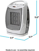 Comfort Zone Oscillating Indoor Space Heater, Portable, Ceramic, Electric, Energy-Efficient, Adjustable Thermostat, Tip-Over Switch, Overheat Protection, Ideal for Home, Bedroom, Office, 1500W, CZ449E by CozyNest Decor