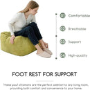 HIGOGOGO Square Stuffed Pouf Ottoman, Corduroy Poufs with Foam Chunk Filling, Furry and Fluffy Pouf Foot Stool Storage Ottoman, 25.6 X 25.6 Floor Poufs Foot Rest for Living Room, Green by CozyNest Decor