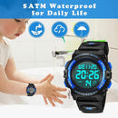 Kids Watch,Boys Watch for 3-15 Year Old Boys,Digital Sport Outdoor Multifunctional Chronograph LED 50 M Waterproof Alarm Calendar Analog Watch for Children with Silicone Band,Kids Gift by TinyTreasures Baby Boutique