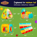 5pc Kids Play Tent for Toddlers with Ball Pit, Crawl Tunnel, Indoor & Outdoor Playhouse, Jungle Gym, Toys for Boys & Girls, Includes Dart Balls, Teepee & Basketball Hoops, (with 50 Balls) by TinyTreasures Baby Boutique
