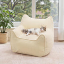HOMMPA Bean Bag Chair for Kids Stuffed Toddler Bean Bag Sofa with Pocket Filler Cat Shaped Bean Bag Chair Boys and Girls Baby Lazy Floor Sofa Chair for Gaming Reading Playing Beige by TinyTreasures Baby Boutique