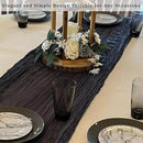 10FT 12 Pack Black Cheesecloth Table Runner 20 x 120 Inch Long Boho Fabric Rustic Cheese Cloth Table Runner for Wedding Bridal Shower Baby Shower Gauze Sheer Birthday Party Table Decorations by CozyNest Decor