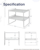 Nxconsu 2Pack Cabinet Shelves Stackable Shelf Organizer Rack Riser for Kitchen Cabinet Pantry Cupboard Counter Countertop Home Organization Storage Space Saver Heavy Duty Metal Nonslip White Wide by CozyNest Decor