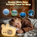 Bunny Alarm Clock with Night Light for Kids with Sleep Training and Sound Machine, Rechargeable Silicone Lamp OK to Wake Clock，Cute Animal Tabletop Lamp, Perfect Sleep Companion for Boys Girls by TinyTreasures Baby Boutique