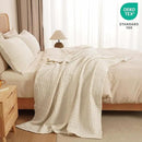 PHF 100% Cotton Waffle Weave Throw Blanket, Soft Lightweight Breathable Cozy Summer Throws for Couch Bed Sofa, Luxury Aesthetic Woven Blanket for Home Decor & Office, 50"x60", Undyed by CozyNest Decor