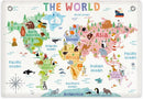 World Map Banner Playroom Decor Wall Hanging, Playroom Wall Decor Educational Banner Flag, Cute Cartoon Animal Wall Flag Nursery Bedroom Toddler Room Decor Classroom Decorations, Banner for Room by TinyTreasures Baby Boutique