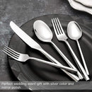 Hand Forged Stainless Steel Flatware Set Silverware Set Cutlery Set Hexagon Handle 5 Pieces Service for 1 by CozyNest Decor