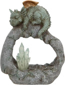 Solar Powered Dragon Statue ，Garden Decor with Crystal LED Lights Handmade Waterproof Resin Dinosaur Outdoor Patio Lawn Sculpture Perfect Christmas (Crystal Dragon) by GreenHaven Gardens