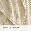 Chunky Chenille Knit Throw Blanket for Couch, Soft Luxurious Moss Stitch Blankets for Bed, Cozy Decorative Farmhouse Knitted Throws for Sofa, Beige, 60" x 80" by CozyNest Decor