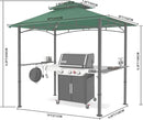 MASTERCANOPY 8 x 5 Grill Gazebo Outdoor BBQ Gazebo Canopy with 2 LED Lights (Forest Green) by GreenHaven Gardens