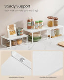 SONGMICS Cabinet Organizer Shelf, Set of 3 Kitchen Counter Shelves, Kitchen Storage, Spice Rack, Stackable, Expandable, Snow White and Matte White UKCS220W01 by CozyNest Decor