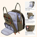 BabbleRoo Diaper Bag Backpack - Baby Essentials Travel Tote - Multi Function Waterproof Diaper Bag, Travel Essentials Baby Bag with Changing Pad, Stroller Straps & Pacifier Case - Unisex, Army Green by TinyTreasures Baby Boutique