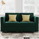 Belffin Modular Loveseat Sofa Couch with Storage Seats Velvet 2 Seater Love Seats for Small Spaces Green by CozyNest Decor
