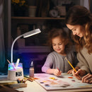 WILIT LED Desk Lamps for Home Office with Pen Holder, Table Lamp for Bedroom with USB Charging Port & Clock, RGB Night Light, Study Lamp for Kids Student, Desk Lamp for College Dorm Room Essentials by TinyTreasures Baby Boutique