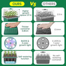 BlumWay Self-Watering Seed Starter Tray Kit with Grow Light and Humidity Dome,3 Color Growing Light,5-Pack 60-Cell Plant Seedling Tray,Reusable Plastic Germination Trays,Timed Light Plant Starter Set by GreenHaven Gardens