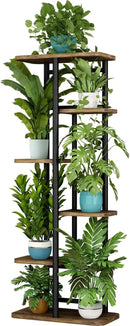 LINZINAR Plant Stand 6 Tier 7 Plant Multiple Flower Rack Holder Shelves Rack Storage Organizer Display Indoor Planter for Balcony Bedroom Patio Garden Living Room, Black by GreenHaven Gardens