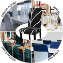 JQinHome Black Chair Covers for Dining Room Set of 4, High Stretch Removable Washable Parsons Chair Slipcover for Home Party Hotel Wedding Ceremony (4PCS, Geometric) by CozyNest Decor