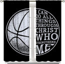 Basketball Blackout Curtains for Boy Girl Room Darkening Decor,Sport Theme and White Motto Dark Background Bedroom Living Room Home Rod Pocket Thermal Insulated Window Curtain/Drapes Panel,42x45 Inch… by TinyTreasures Baby Boutique