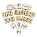 I'm Solid Wood Monthly Weekly Baby Milestone Age Blocks, Personalized Own Name, Gender Neutral, Newborn Gifts & Keepsakes for Picture Props (1.9" / 18 Pcs/Brown) by TinyTreasures Baby Boutique