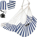 Chihee Hammock Chair Hanging Chair with Foot Rest 2 Cushions Max 500lbs Robust Metal Spreader Bar Collapsible Easy Storage Soft Cotton Swing Chair Strong Strap Iron Carabiner Side Pocket Included by GreenHaven Gardens