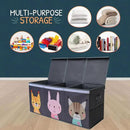 Extra Large Toy Storage Organizer with Lid - Sturdy, Collapsible Toy Chest Storage Box with Cute Design - Toys Bin with Dividers for Kids, Boys, Girls, Nursery, Bedroom, Play room 37"x16"x14" by CozyNest Decor